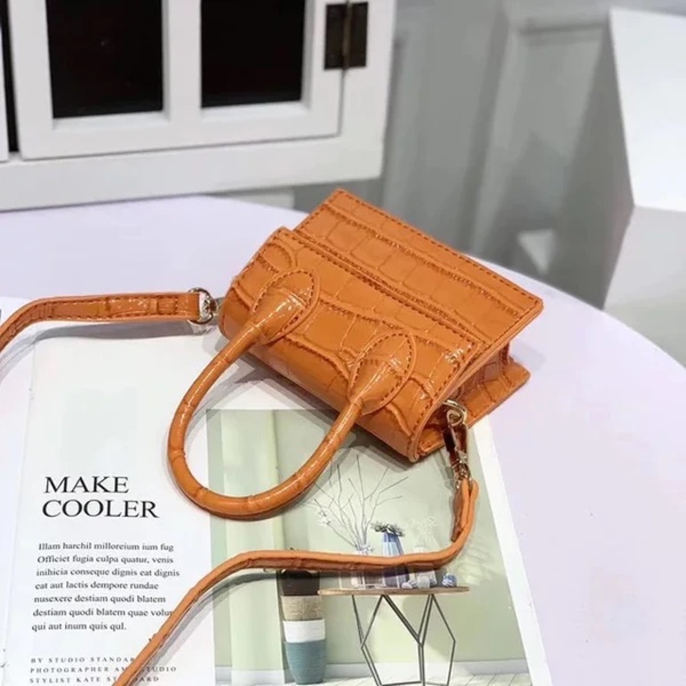 Mini Croc Handbag (Orange)